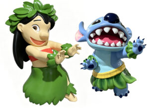 Large Fiberglass Disney Lilo & Stitch Hula Dance Sculpture Collection