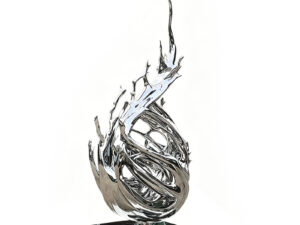 Fluid In Motion: 2.5m Mirror-Polished Stainless Steel Splash Water Feature